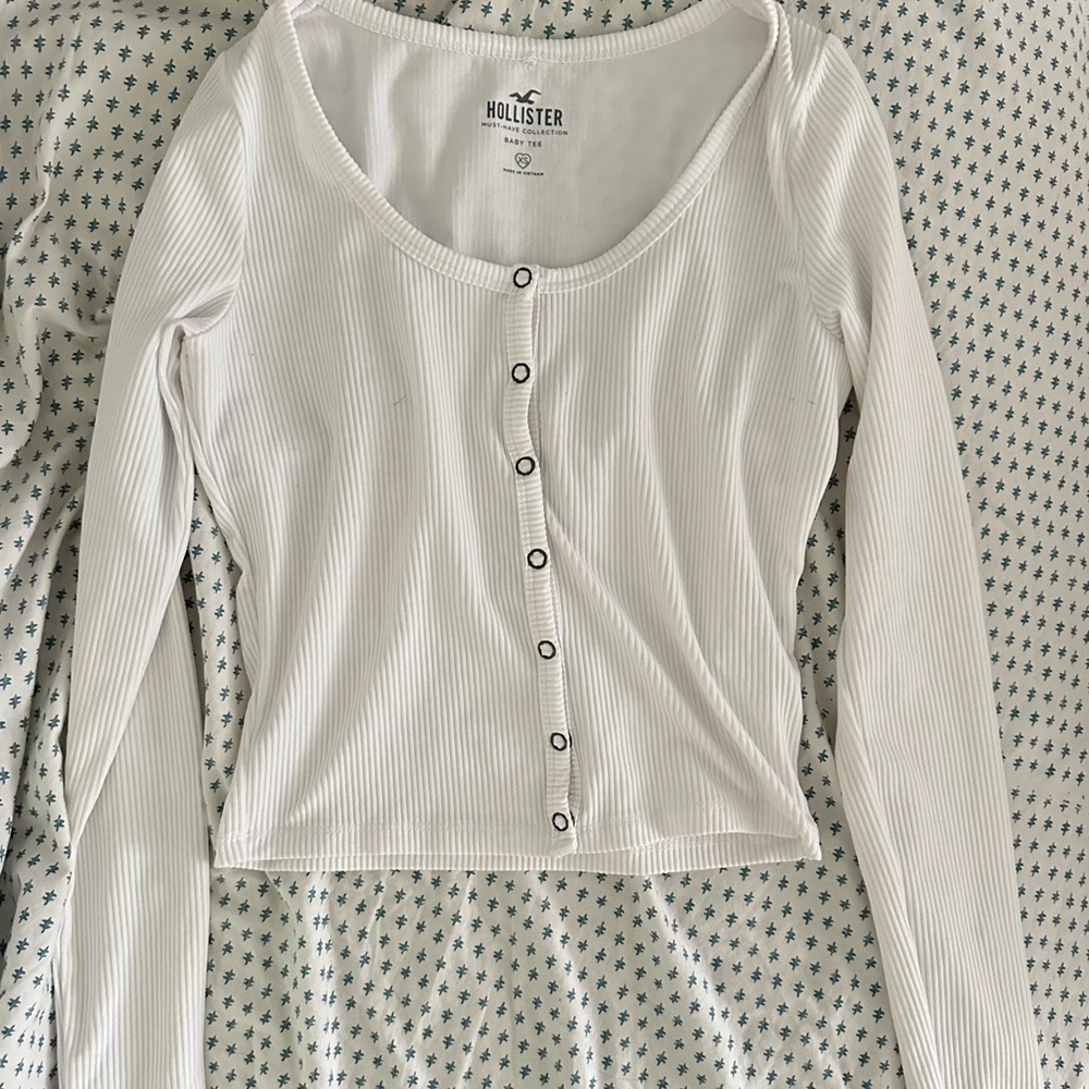 Hollister white long sleeve